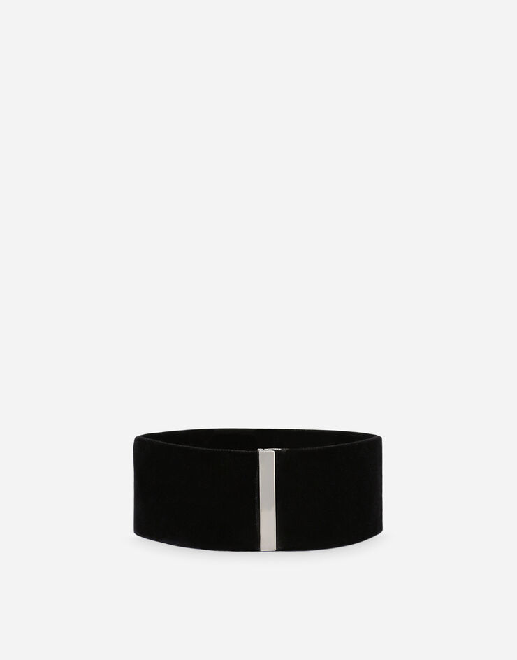 Dolce & Gabbana Choker en velours avec logo D&G en métal Noir WNP4J1W1111