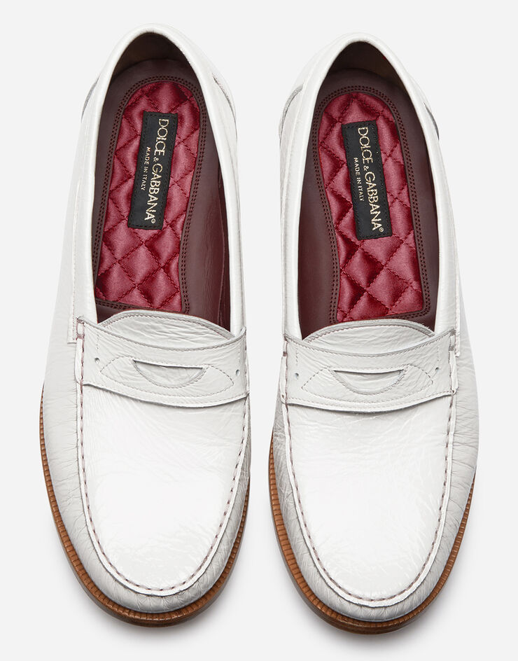 Dolce & Gabbana Mocassins in naplak buckskin BIANCO A30122A8L40