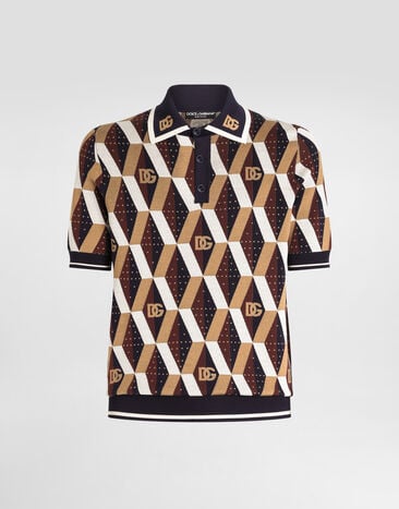 Dolce & Gabbana Silk jacquard polo shirt Multicolor GXZ15TJBSN1