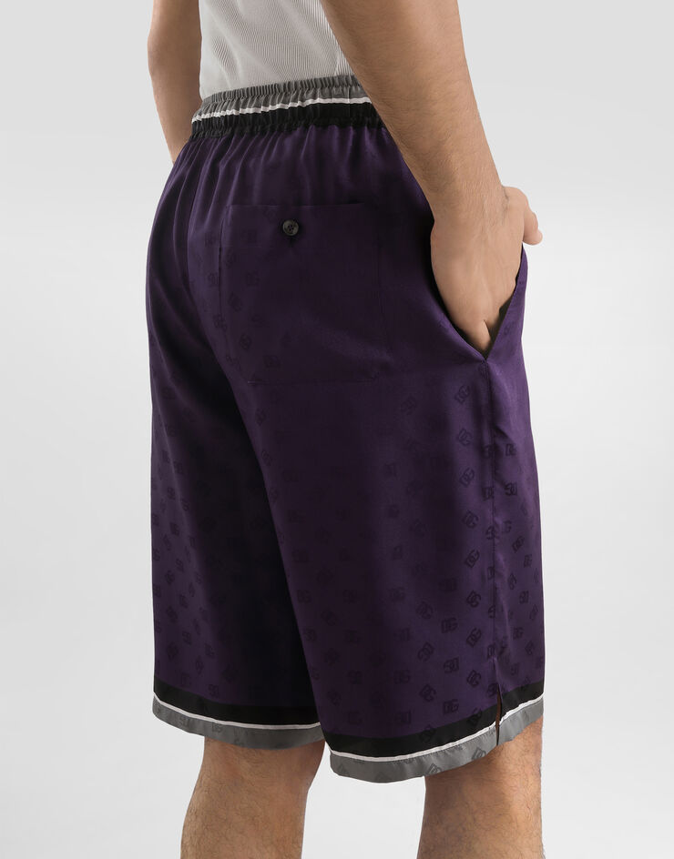 Dolce & Gabbana Logo and stripe-print vanity twill bermuda shorts Dolce & Gabbana Logo and stripe-print vanity twill bermuda shorts Multicolor GV37ATHI11S