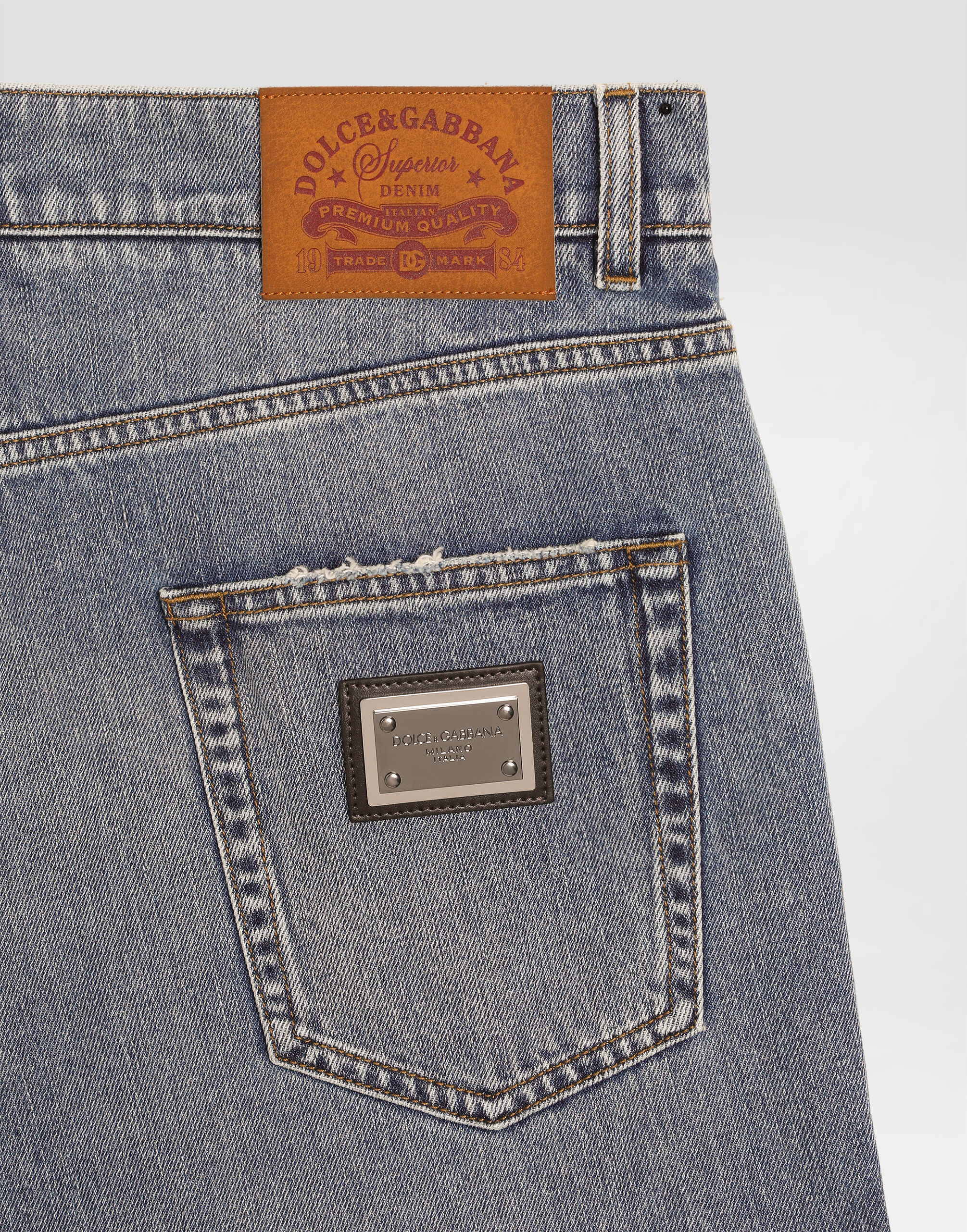 Denim trousers in Multicolor for Men | Dolce&Gabbana® US