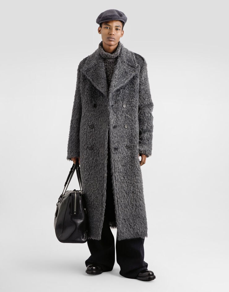 Dolce & Gabbana Double-breasted fur-effect coat Dolce & Gabbana Double-breasted fur-effect coat Grey G054CTFUZDD