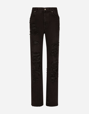 Dolce & Gabbana Flared jeans with ripped details Multicolor FTCGNDG8HR2