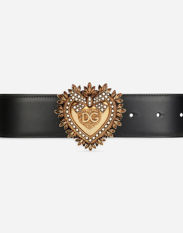 Dolce & Gabbana Ceinture Devotion en cuir lux Noir BE1316AK861