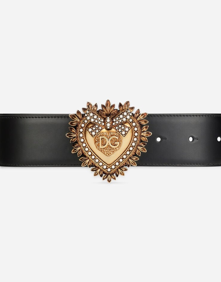 Dolce & Gabbana Devotion belt in lux leather Black BE1316AK861