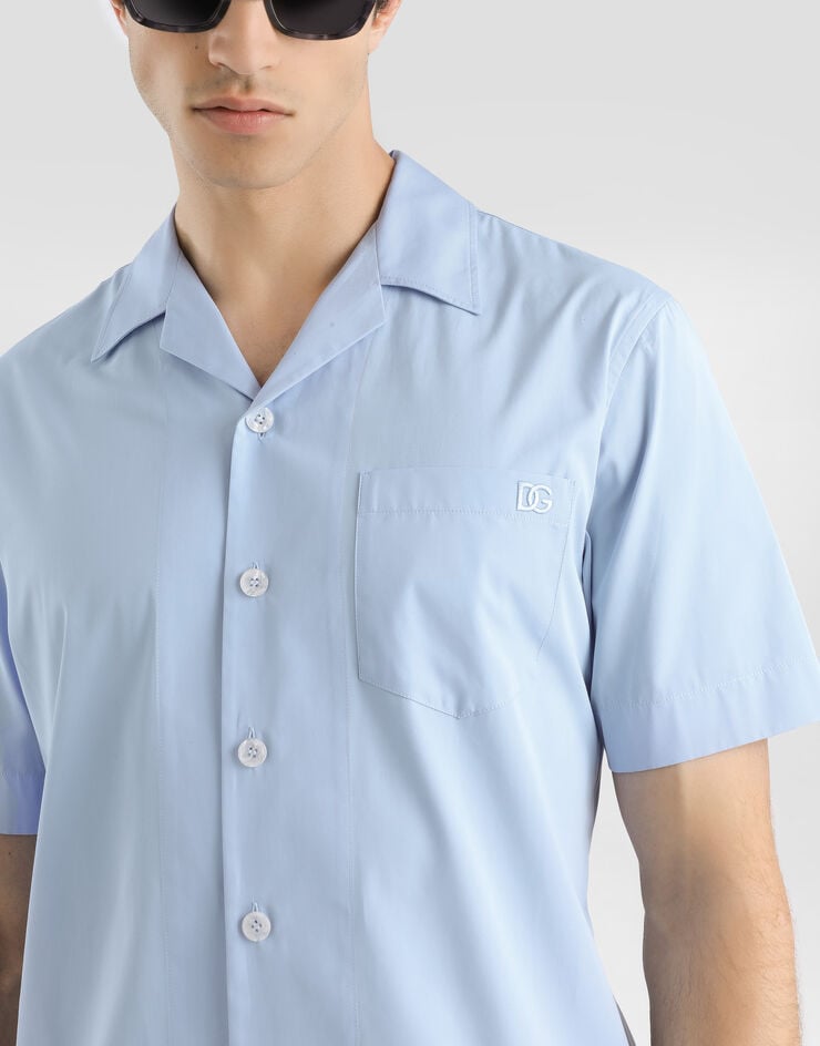 Dolce & Gabbana Hawaii cotton shirt Azure G5NK2ZGJ745