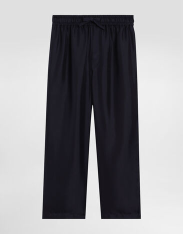 Dolce & Gabbana Twill vanity pants with DG logo Grey L4JPJPG7N2A