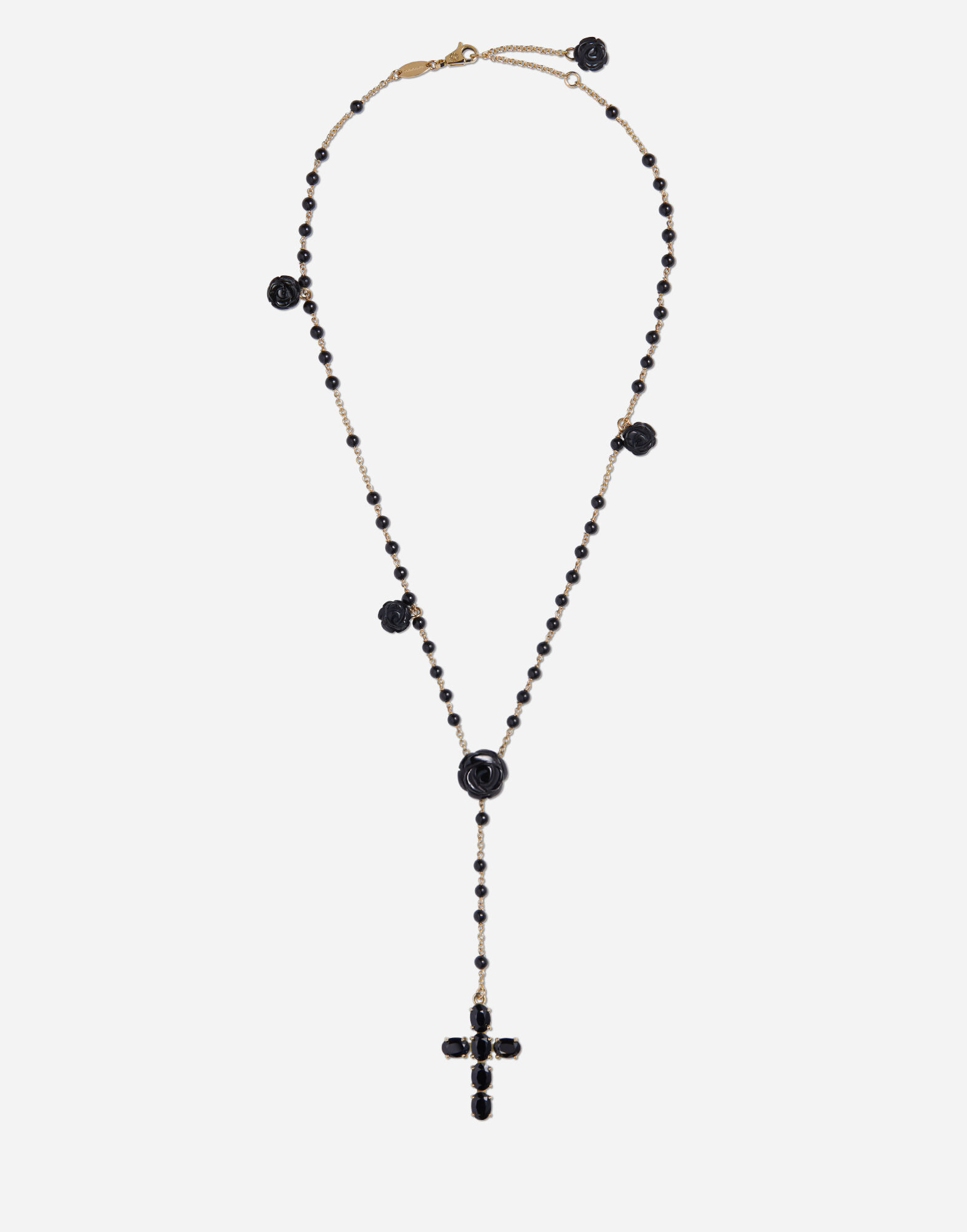 Dolce & Gabbana Yellow gold Devotion rosary necklace with black oval sapphires Gold WADC2GW0001