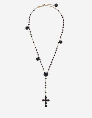 Dolce & Gabbana Yellow gold Devotion rosary necklace with black oval sapphires Gold WALK5GWYE01
