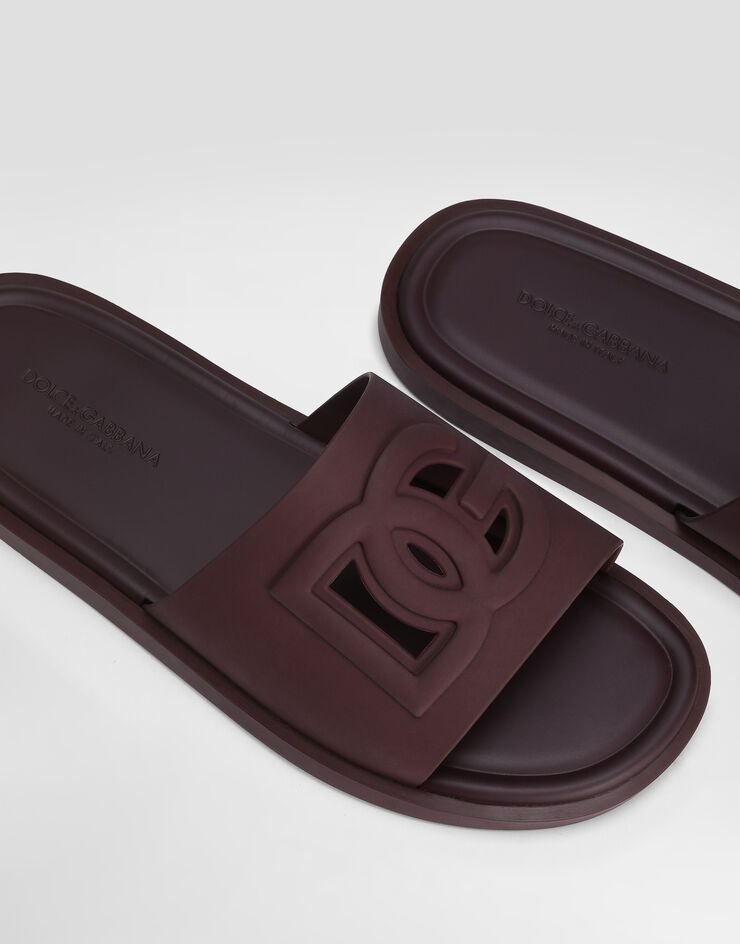 Dolce & Gabbana Rubber beachwear slides Bordeaux CS2215AN994