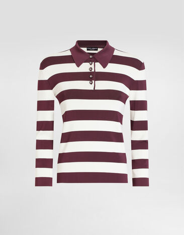Dolce & Gabbana Striped viscose polo-shirt Multicolor FXZ19TJAIQ8