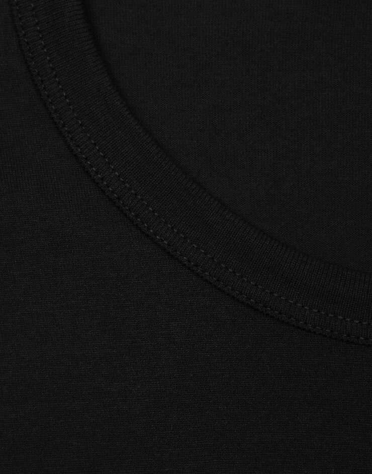 Dolce & Gabbana T-shirt cotone con patch araldico Nero G8KBAZG7VKV