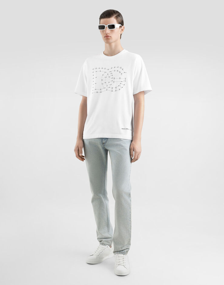 Dolce & Gabbana Cotton T-shirt with logo White G8PN9TG7O4N