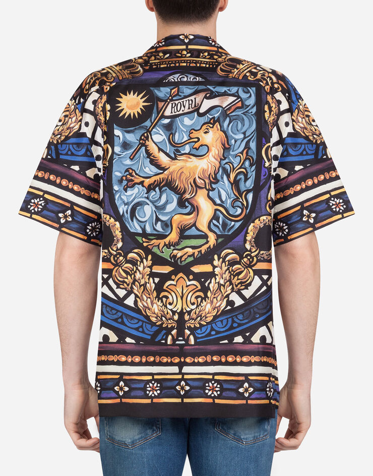 Dolce & Gabbana SILK HAWAII SHIRT WITH LION PRINT ANIMALIER PRINT G5FX9TFI1K4