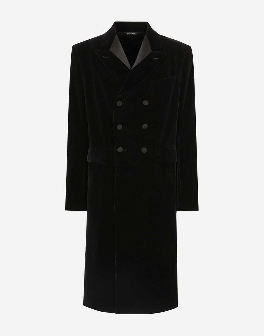 Velvet coat with satin details