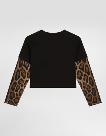 Dolce & Gabbana Leopard-print cotton t-shirt Multicolor L5JTPZG7PRX