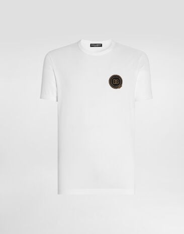 Dolce & Gabbana Cotton t-shirt with patch White G8PV1ZG7Q2N