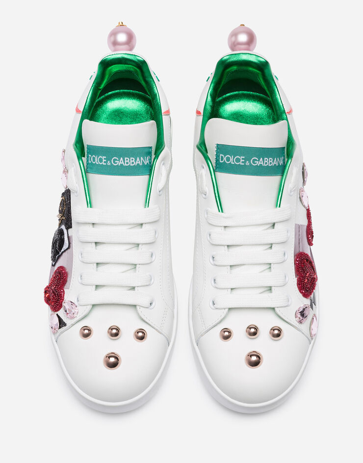 Dolce & Gabbana Portofino sneakers in nappa calfskin with patch and embroidery РАЗНОЦВЕТНЫЙ CK1544AX169