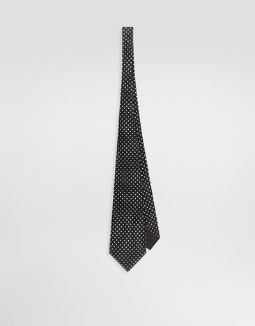 Dolce & Gabbana Krawatte aus Jacquard mit Polka-Dot-Muster Schwarz GT160EG0JTT