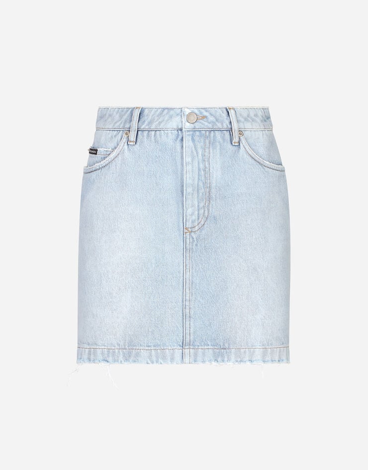 Dolce & Gabbana Minigonna in denim di cotone Multicolore F4CX1DG8LS4