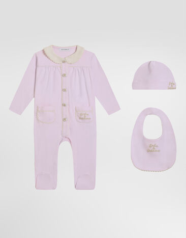 Dolce & Gabbana 3-piece gift set in interlock and linen Pink L2JO5AG7PTG