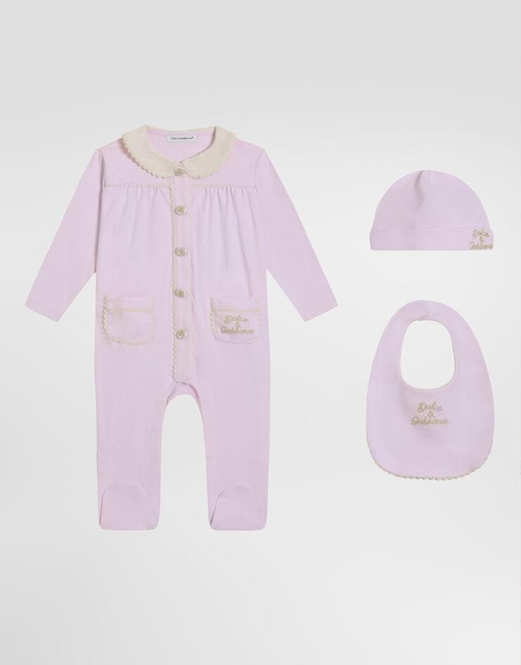 Dolce & Gabbana 3-piece gift set in interlock and linen Pink L2JO5AG7PTG