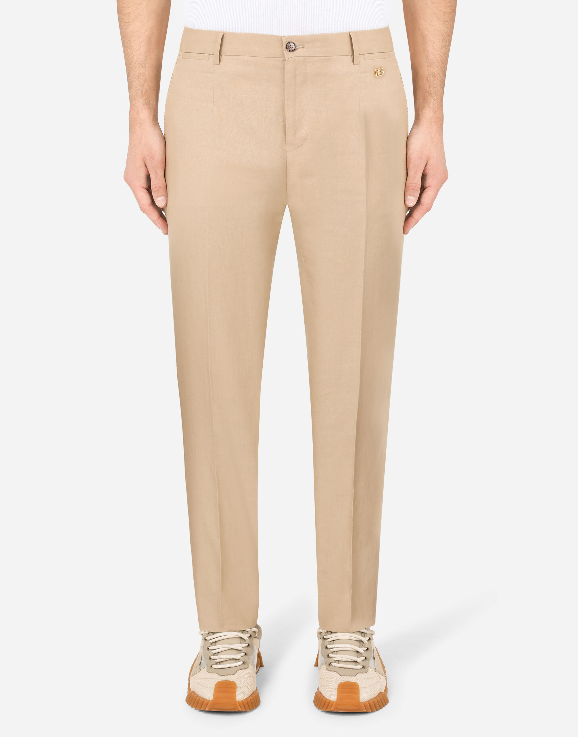 Linen Taormina-fit suit in Beige for Men | Dolce&Gabbana® US