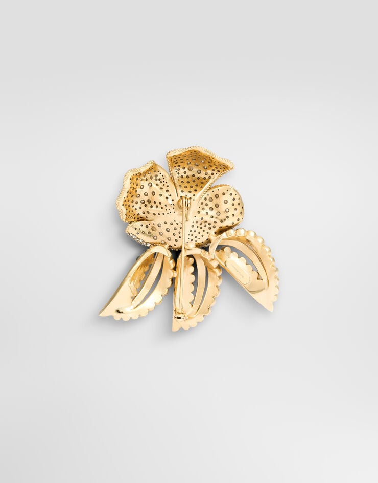 Dolce & Gabbana Flower brooch with rhinestones Gold WPS6S1W1111