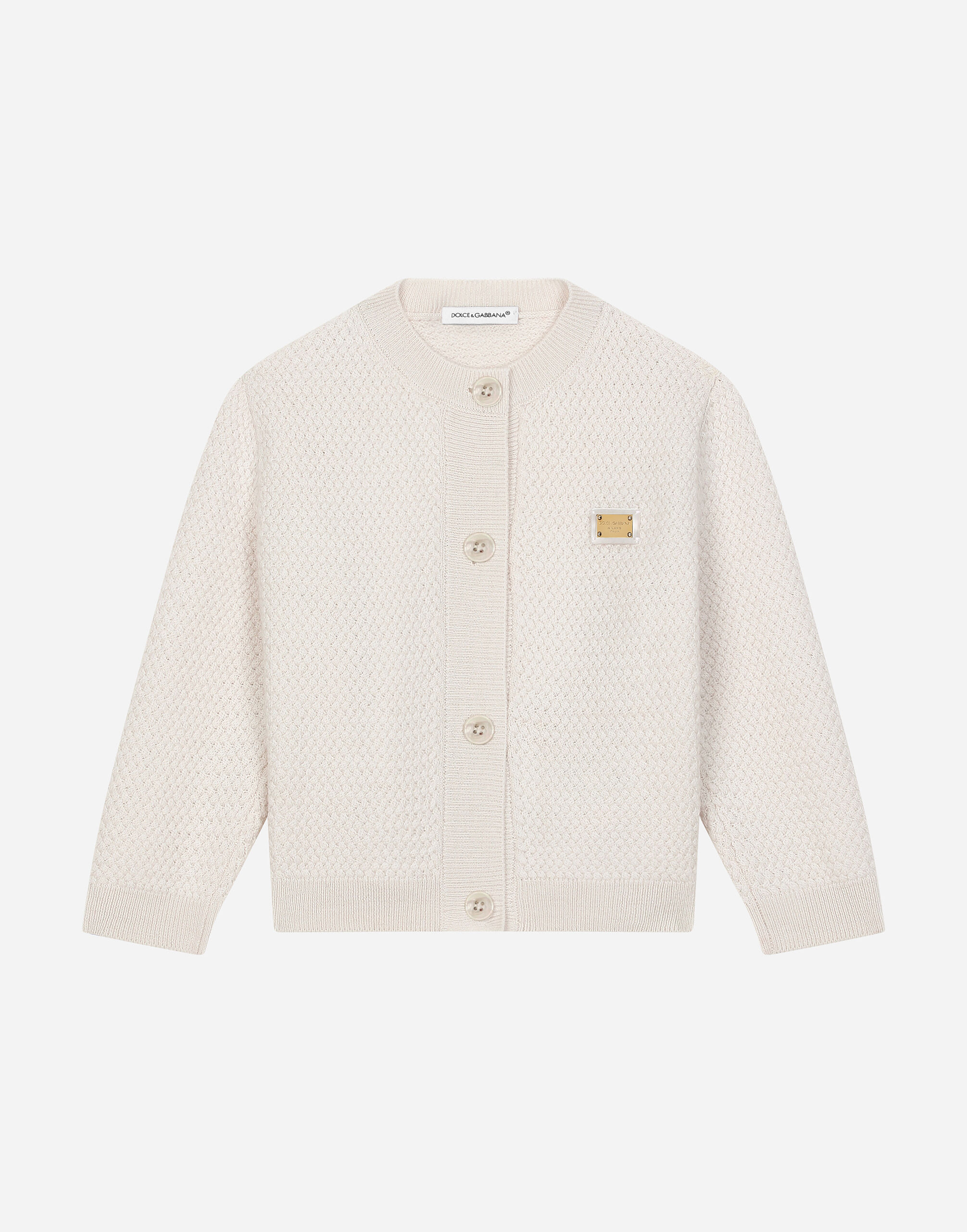Basketweave stitch knit cardigan