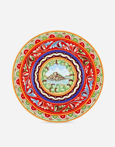 Dolce & Gabbana Charger Plate in Fine Porcelain Multicolor TC0010TCA88