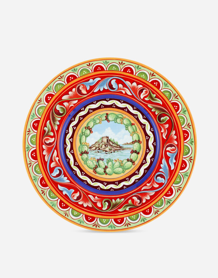 Dolce & Gabbana Charger Plate in Fine Porcelain Multicolor TC0005TCA04