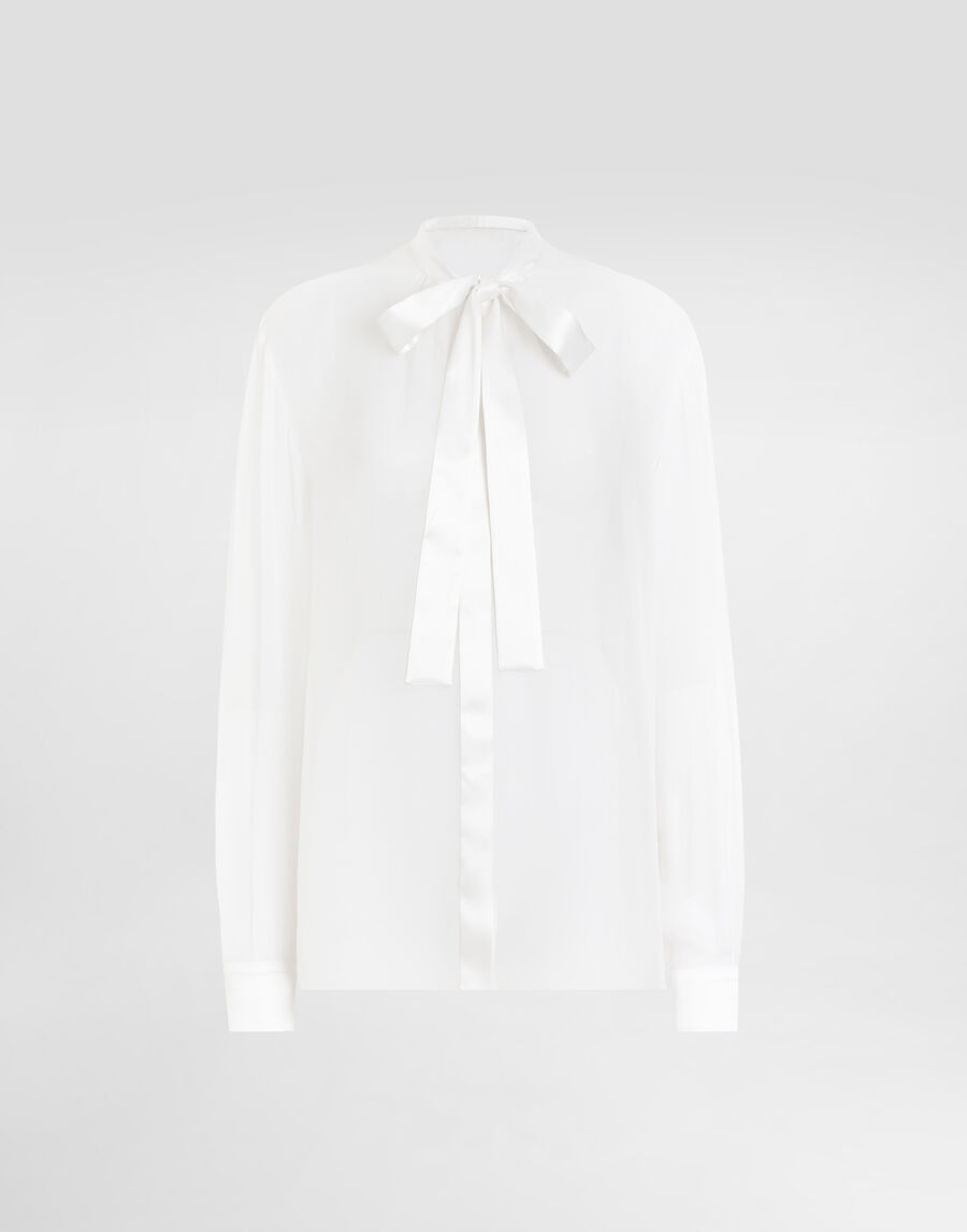Chiffon pussy-bow shirt