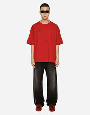 Dolce & Gabbana Cotton jersey T-shirt with DGVIB3 print and logo Print G8PB8THI7Z2