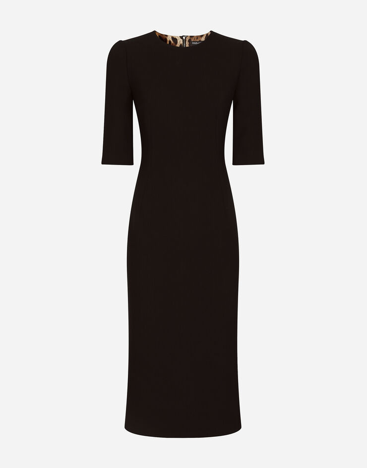 Dolce & Gabbana Woolen calf-length dress Black F6ARWTFUBFY