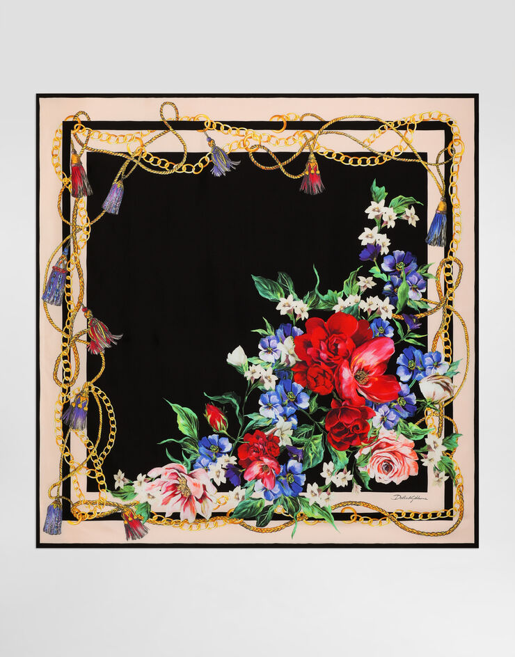 Dolce & Gabbana Foulard 90 x 90 en sergé de soie à imprimé fleurs Imprimé FN090RGDC5J