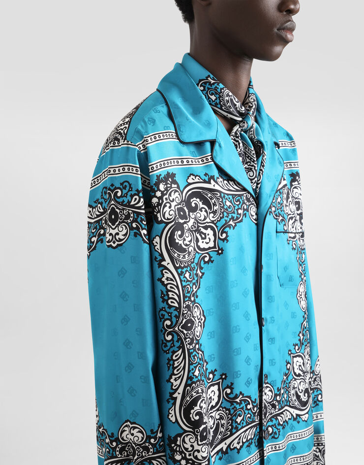 Dolce & Gabbana قميص حرير بطبعة ربطة رأس مطبعة G5IF1TGI927