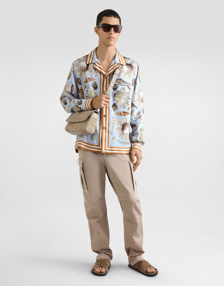 Dolce & Gabbana Shell-print silk twill vanity shirt Multicolor G5IF1THI1ZB