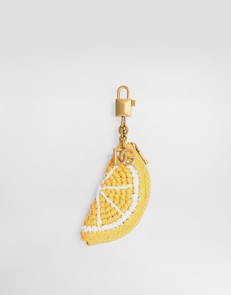 Dolce & Gabbana Raffia charm key ring Yellow BI3503A0712