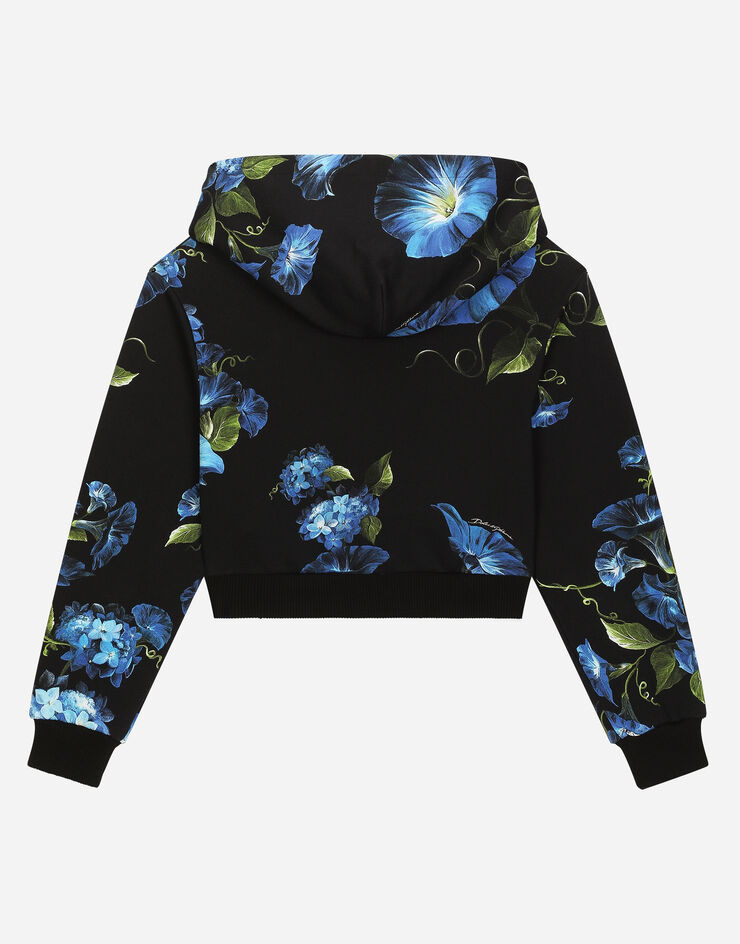 Dolce & Gabbana Kapuzensweatshirt aus Jersey Glockenblumen-Print Drucken L5JWAIG7M1L