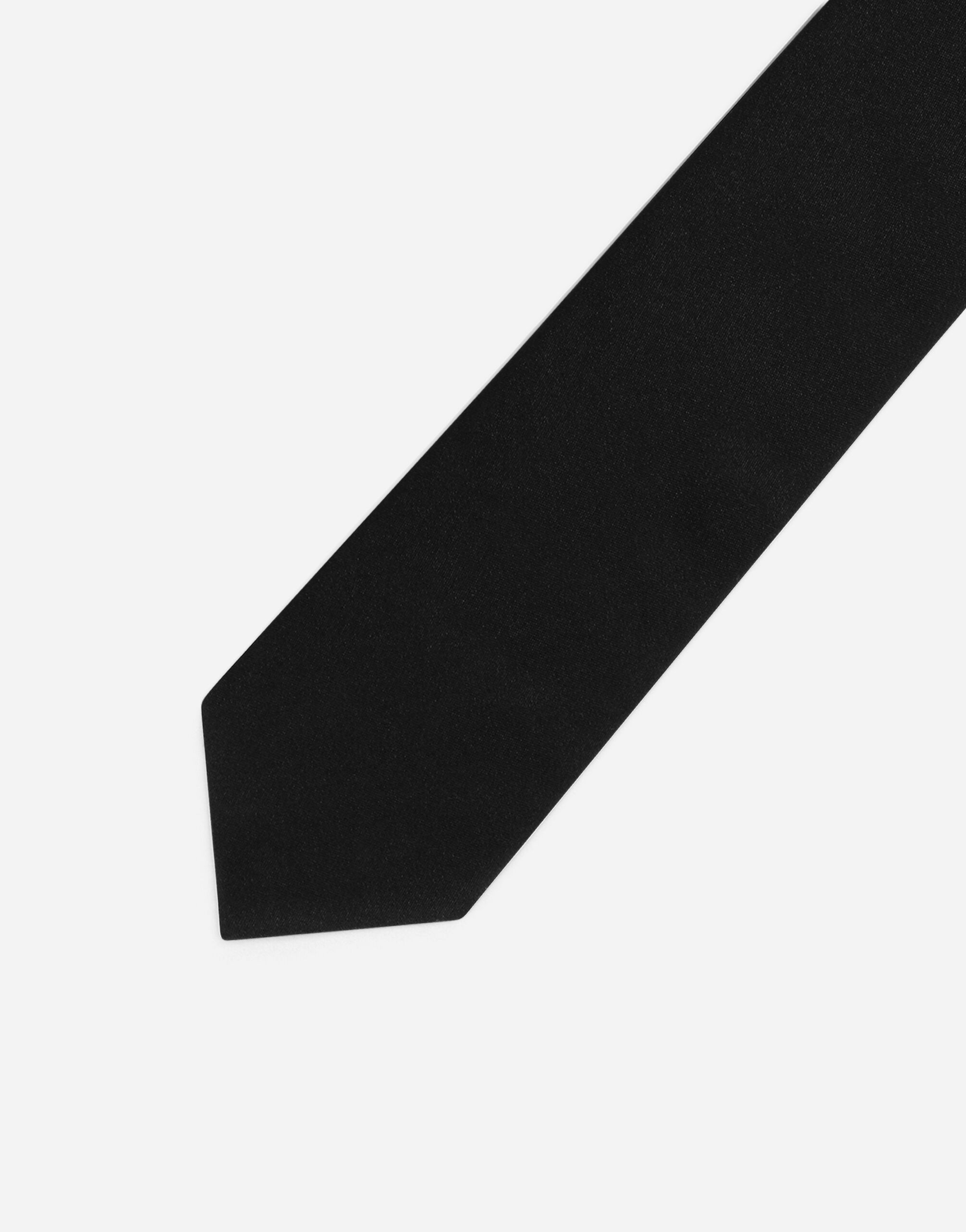 【極美品】DOLCE&GABBANA ALL BLACK SILK TIE Silk satin Martini tie in Black for Men | Dolce&Gabbana® US