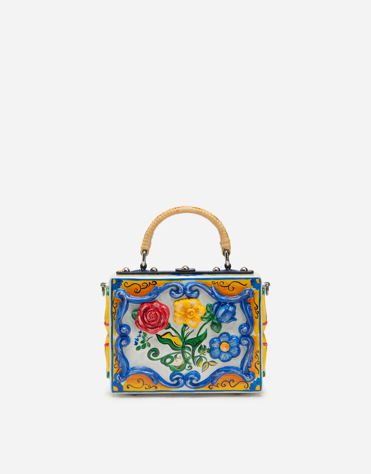 Dolce & Gabbana Dolce Box bag in hand-painted majolica wood Multicolor BB5970A8H18