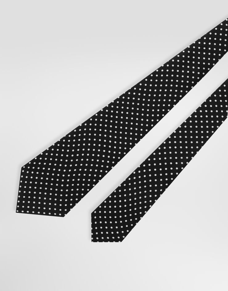 Dolce & Gabbana Krawatte aus Jacquard mit Polka-Dot-Muster Schwarz GT160EG0JTT