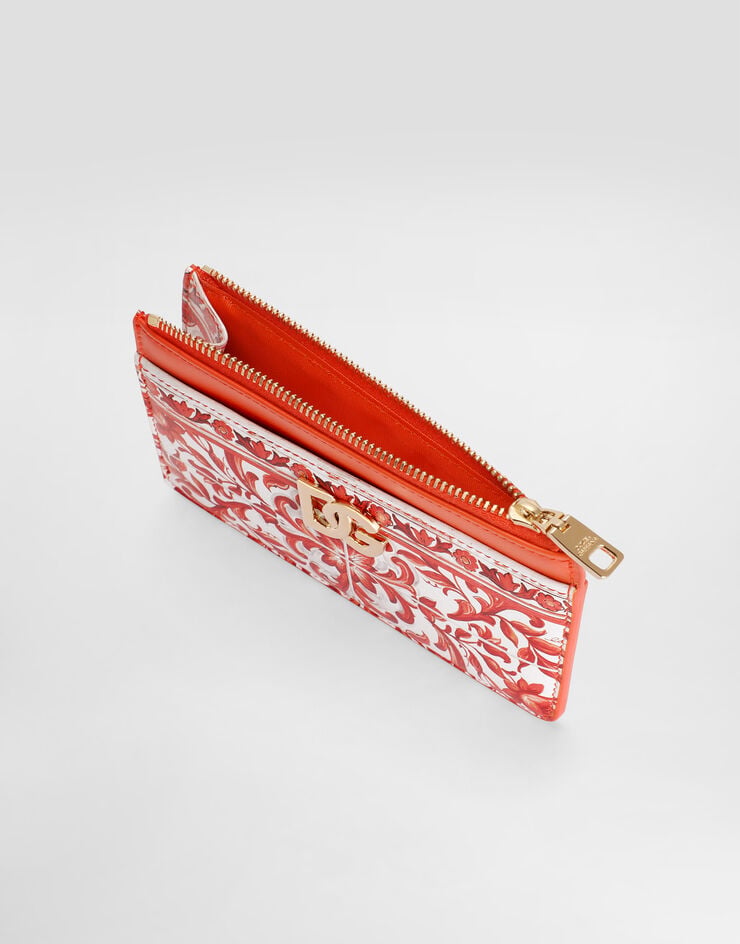 Dolce & Gabbana Majolica-print 3.5 calfskin card holder Multicolor BI1261AO026