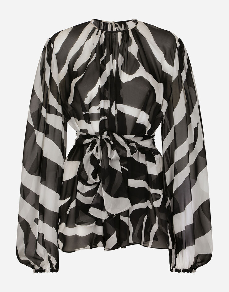 Dolce & Gabbana Zebra-print chiffon blouse Animal Print F5P95TIS1MO