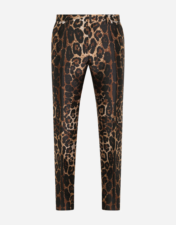 Dolce & Gabbana Jacquard pants with leopard design Animal Print GY7BMTHJMIE
