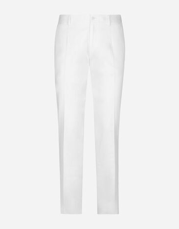 Dolce&Gabbana Pantalón en gabardina de algodón Blanco GY7BMTFU6ZF