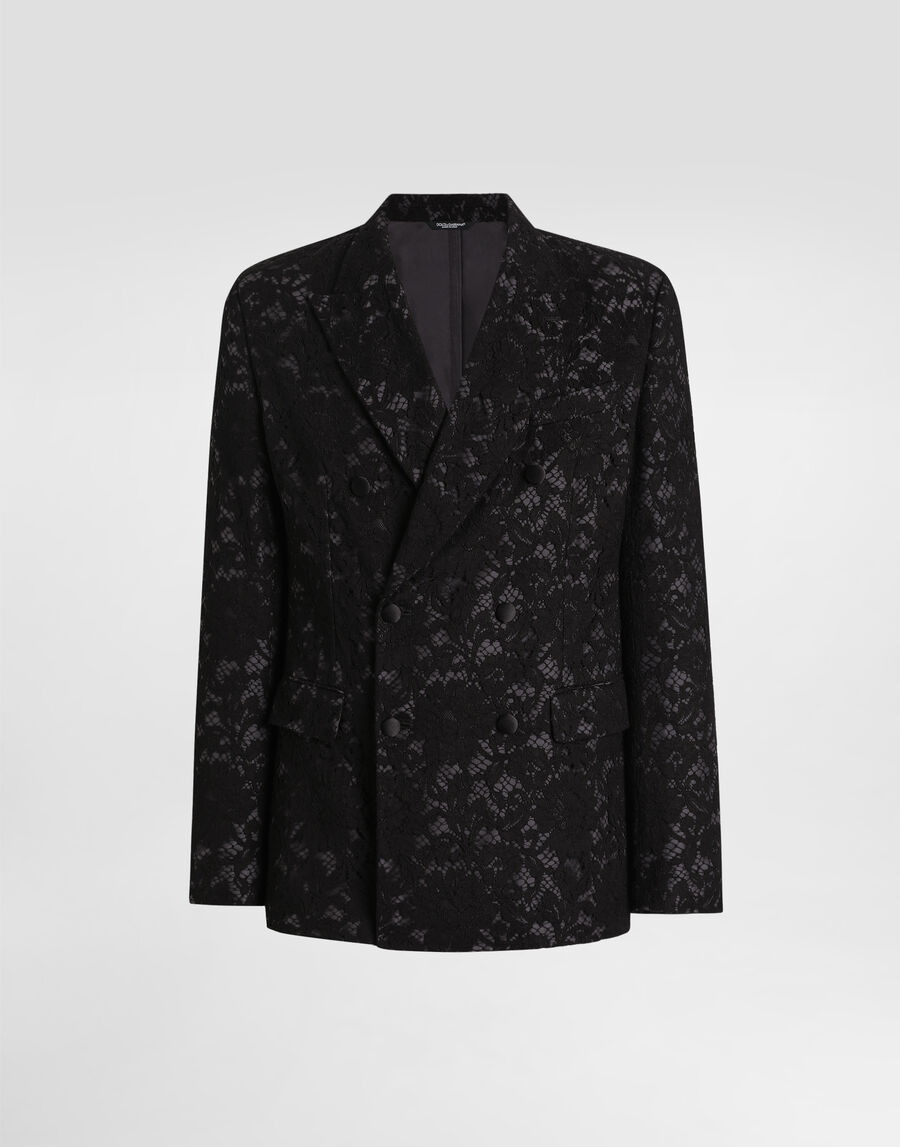 Double-breasted lace jacket
