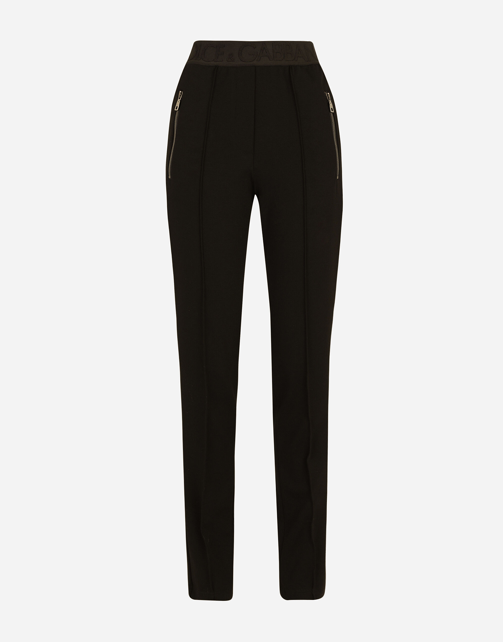 Dolce & Gabbana Jersey pants with branded elastic Black FX340ZJAIJ8