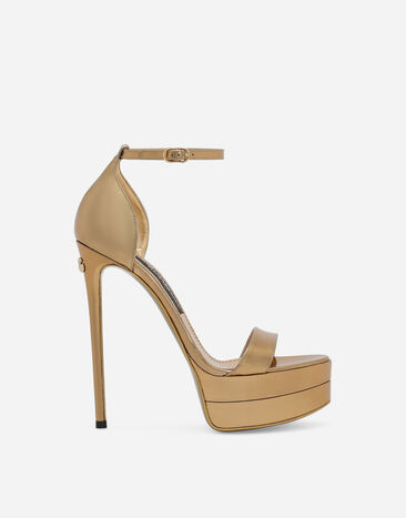 Dolce&Gabbana Calfskin platform sandals Gold CR1246AY828