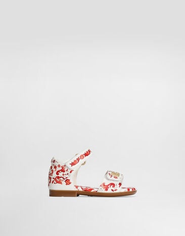 Dolce & Gabbana Majolica-print lambskin sandals Multicolor D20099AV210